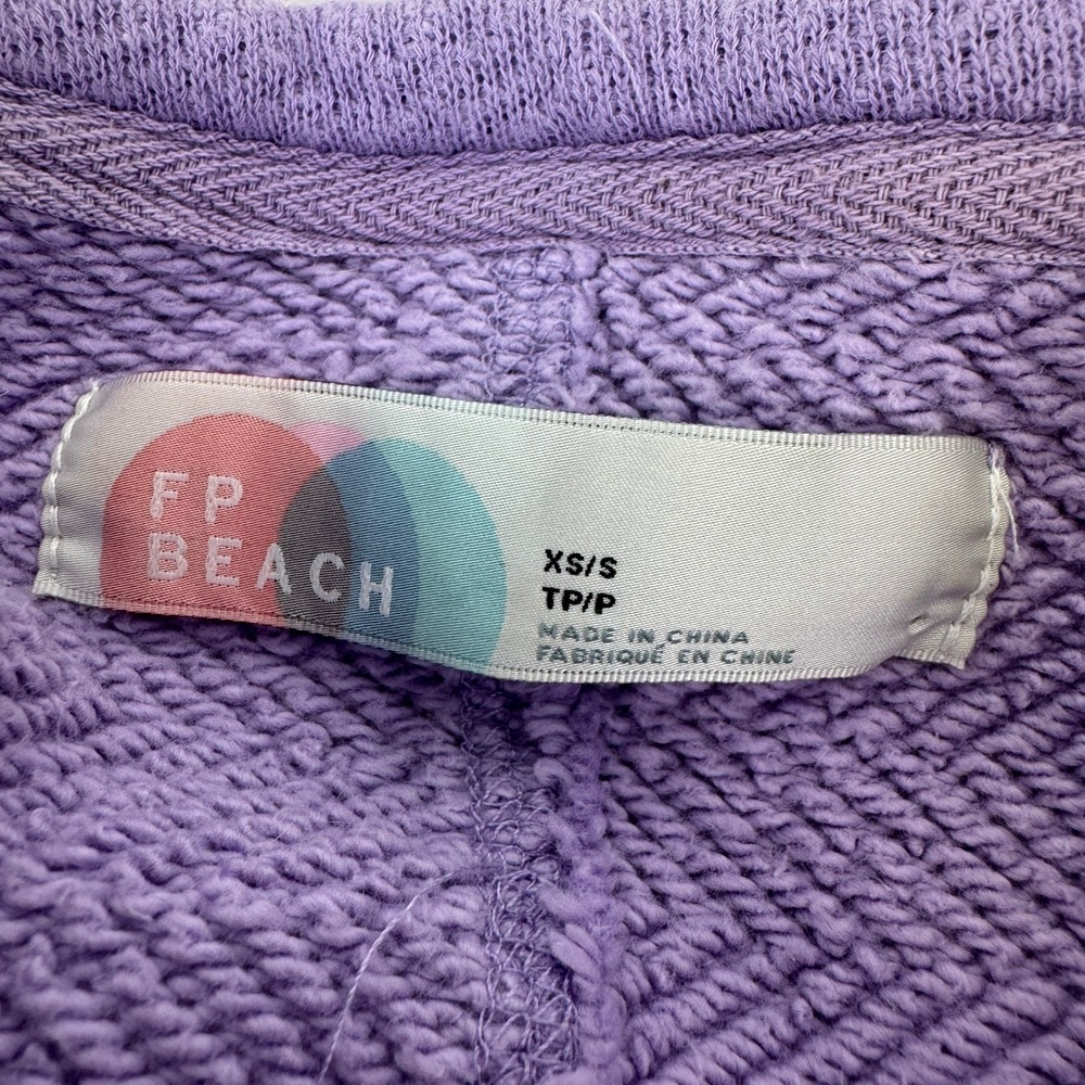 Free People FP Beach Lavender Terry Oversized Pullover Sweatshirt Beach Cover XS - Picture 3 of 16